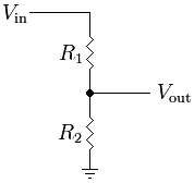 Resistive divider schematic from Wikipedia